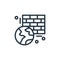 firewalls icon vector from hardware network concept. Thin line illustration of firewalls editable stroke. firewalls linear sign