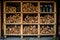 firewood neatly organized in a wood storage rack
