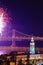 Firework above Ferry Building & Bay Bridge