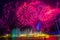 Firework display in Chimelong (changlong) Ocean Kingdom at Zhuhai, Guangdong of China