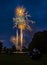 Firework Display over Local Park, Fourth of July Fireworks