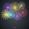 Firework. Festive explosion on a transparent background