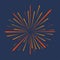 Firework. Festive salute, celebration explosion, anniversary bursting isolated on dark background. Vector.