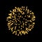 Firework gold bursting isolated background. Beautiful golden night fire, explosion decoration, holiday, Christmas, New