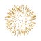 Firework gold isolated. Beautiful golden salute on white background. Bright firework decoration for Christmas card