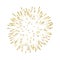Firework gold isolated. Beautiful golden salute on white background. Bright firework decoration for Christmas card