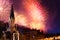 Firework lightens sky over St Georges church, Lyon