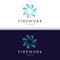 Firework Logo, Modern Abstract Design Simple Colorful Spark, Vector Template Illustration