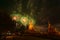 Firework in Loykratong and candle festival at Sukhothai province, Thailand