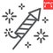 Firework rocket line icon, independence day and christmas, firecracker sign vector graphics, editable stroke linear icon