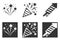 Firework salute line icons. Carnival celebration, christmas explosive pyrotechnic and festival lights. Flash rocket, pyrotechnic