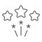 Firework thin line icon. Stars firework vector illustration isolated on white. Celebration outline style design