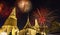 Firework on Wat Phra Kaeo (Thai royal palace)