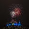 Fireworks above the castle in Ljubljana, Slovenia 2018