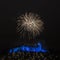 Fireworks above the castle in Ljubljana, Slovenia 2018