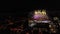 Fireworks above the city, aerial view. Flying during New Year`s Eve, 4th of July celebration