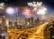 fireworks around Burj Khalifa - exotic New Year destination, Dubai, UAE