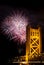 Fireworks Behind Tower Bridge Sacramento Californi
