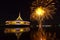 Fireworks on the black sky background at Suanluang RAMA IX THAI