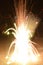 Fireworks from bright powerful firecracker during Diwali festival