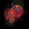 Fireworks Bursting in Night Sky with Copyspace