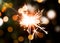 Fireworks celebrate the new year at night Blur bokeh background