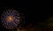 Fireworks display at bonfire 4th of November celebration, Kenilworth Castle, UK.