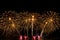 Fireworks display celebration, Colorful New Year Firework