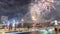 Fireworks display over the Marina Bay waterfront in celebration of the Lunar New Year timelapse