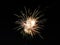Fireworks display pastel color centered in black sky