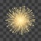 Fireworks. Festival gold firework. Vector llustration on transparent background