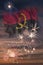 Fireworks and flag of Angola