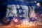 Fireworks and flag of Israel