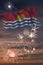 Fireworks and flag of Kiribati