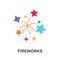 Fireworks flat icon. Color simple element from wedding collection. Creative Fireworks icon for web design, templates, infographics