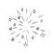 fireworks hand drawn doodle. vector, minimalism, monochrome. icon, sticker. celebration, new year, independence day