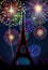 Fireworks Happy New Year Paris city