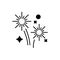 Fireworks holidays black icon, vector sign on isolated background. Fireworks holidays concept symbol, illustration
