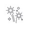 Fireworks holidays line icon concept. Fireworks holidays vector linear illustration, symbol, sign
