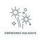 Fireworks holidays vector line icon, outline concept, linear sign