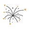 Fireworks icons flat with stars. vector