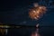 Fireworks on the lake of bolsena italy