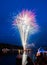 Fireworks launched over the Tchefuncte River in Madisonville, Louisiana