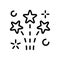 Fireworks line icon, outline vector sign, linear pictogram isolated on white.