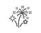 Fireworks line icon. Pyrotechnic salute sign. Vector