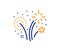 Fireworks line icon. Pyrotechnic salute sign. Vector