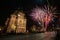 Fireworks near the Orthodox Cathedral in Timisoara