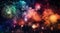 fireworks at night, fireworks over the city, colored firework background