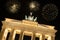 Fireworks over brandenburger tor in berlin