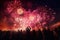 Fireworks over a festival crowd capturing the